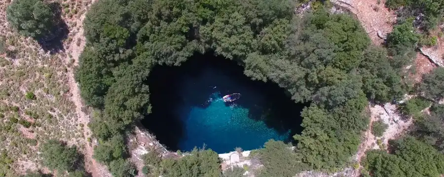 Drive to Melissani Cave Kefalonia