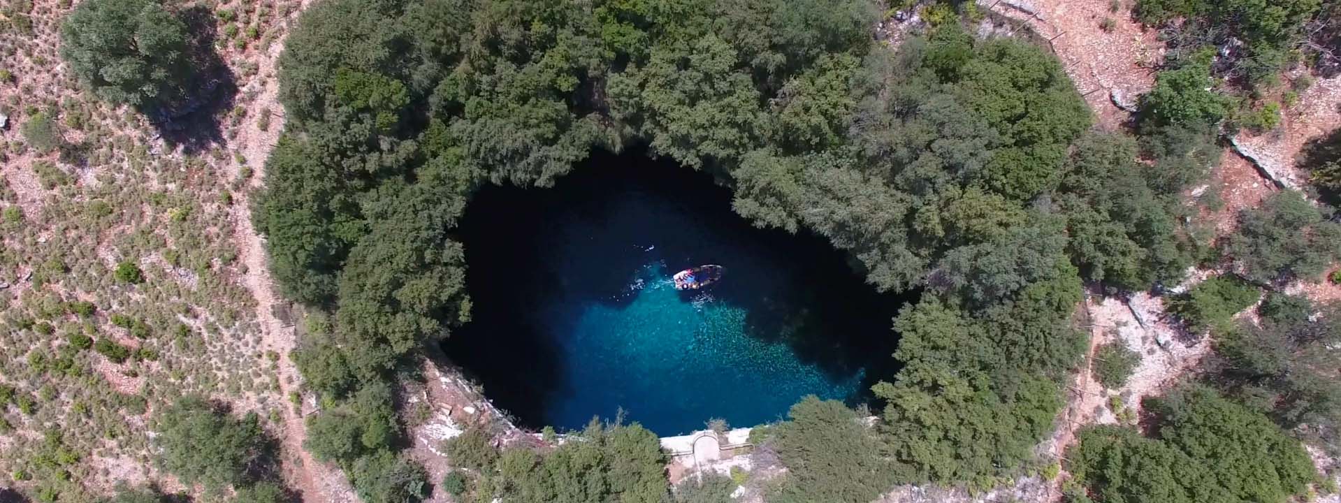 Drive to Melissani Cave Kefalonia